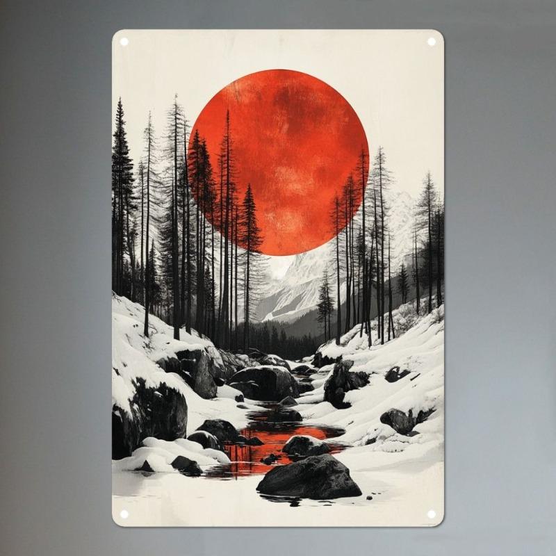 Landscape Metal Wall Art, Interior Decor Plaque