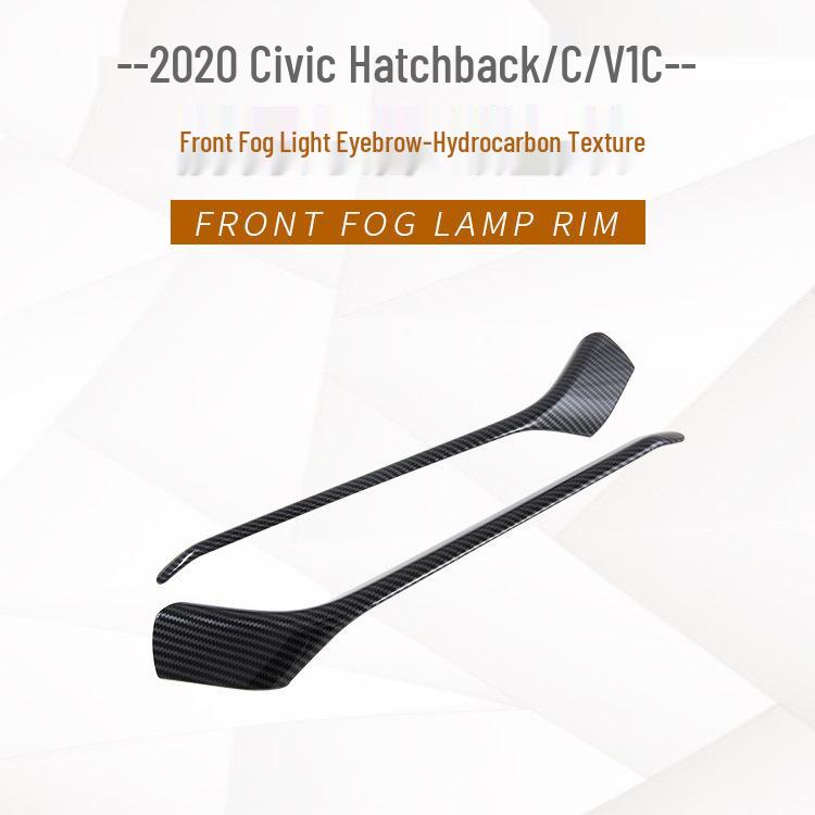 Комплект внешней отделки Civic Hatchback 2020 года: Рамки противотуманных фар (передние и задние), Накладки на фары («брови»), Задняя накладка, Накладки на ручки дверей