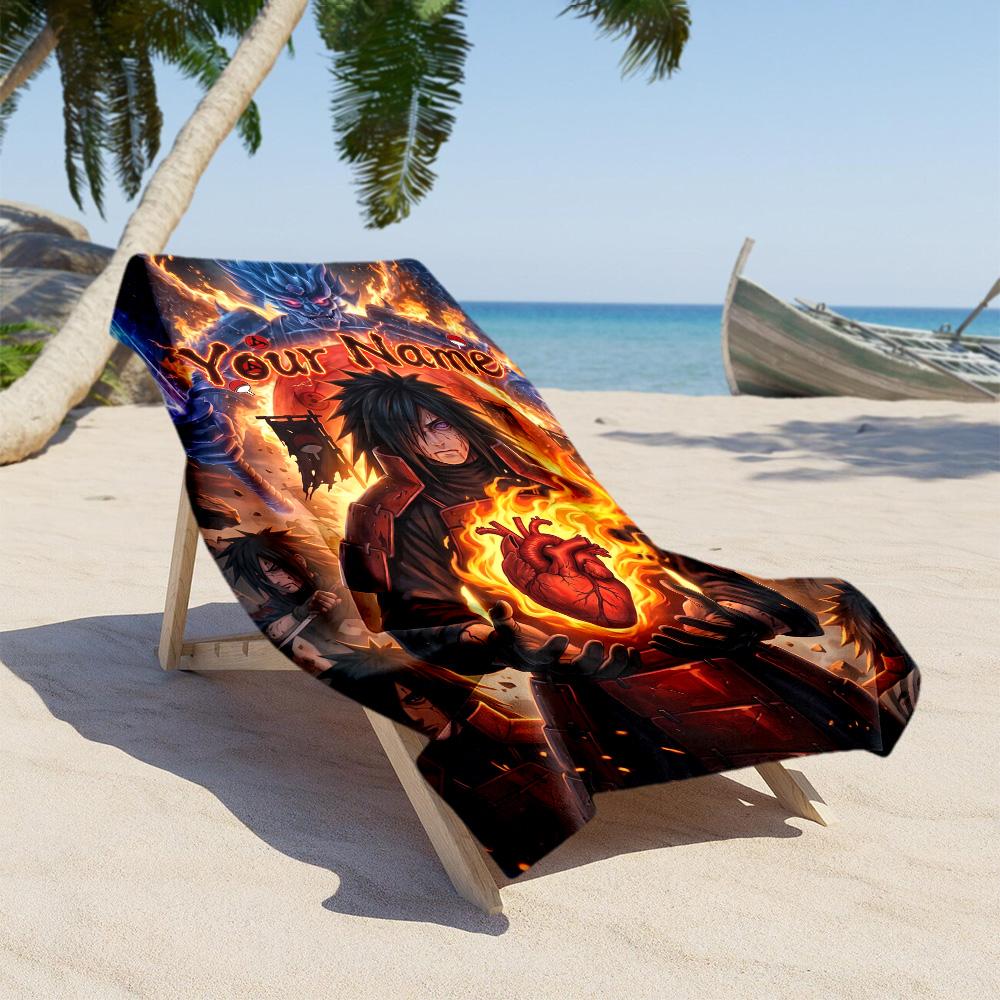 Naruto Character Customized Name Beach Towel Soft Durable Quick-Dry Perfect for Traveling Yoga Camping and Swimming