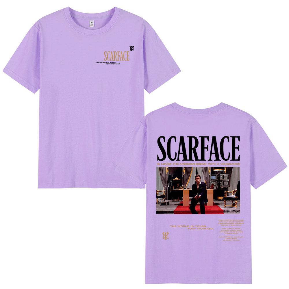 Gangsters Movie Scarface The World Is Yours Tshirt Tony Montana Al Pacino Tshirts Unisex Women Clothing Cotton Oversized T Shirt