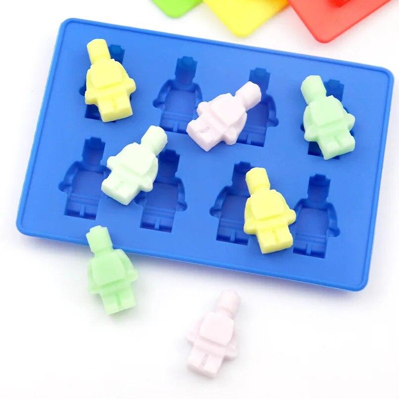 Lego Silicone Ice Cube, набор из 3 предметов, шоколадное желе, форма для торта «Злодей», безопасная и безвредная форма для кубиков льда Lego Creative