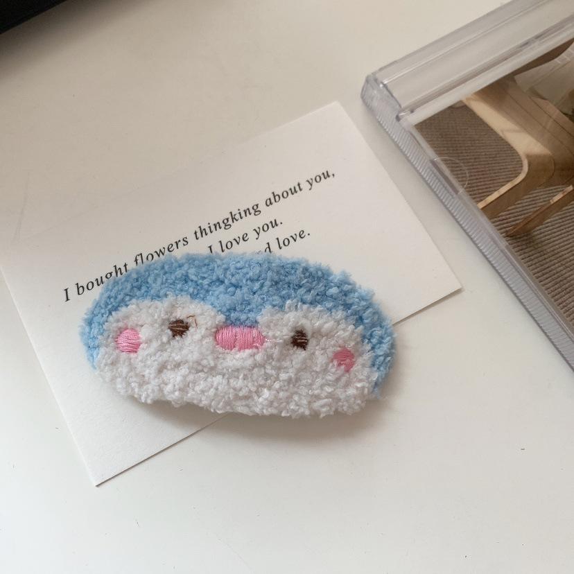 Cartoon Furry Kids Girl Hair Clip Funny Animal Panda Rabbit Bang Side Clip Plush Autumn Winter Girl Hair Pin Children Headwear
