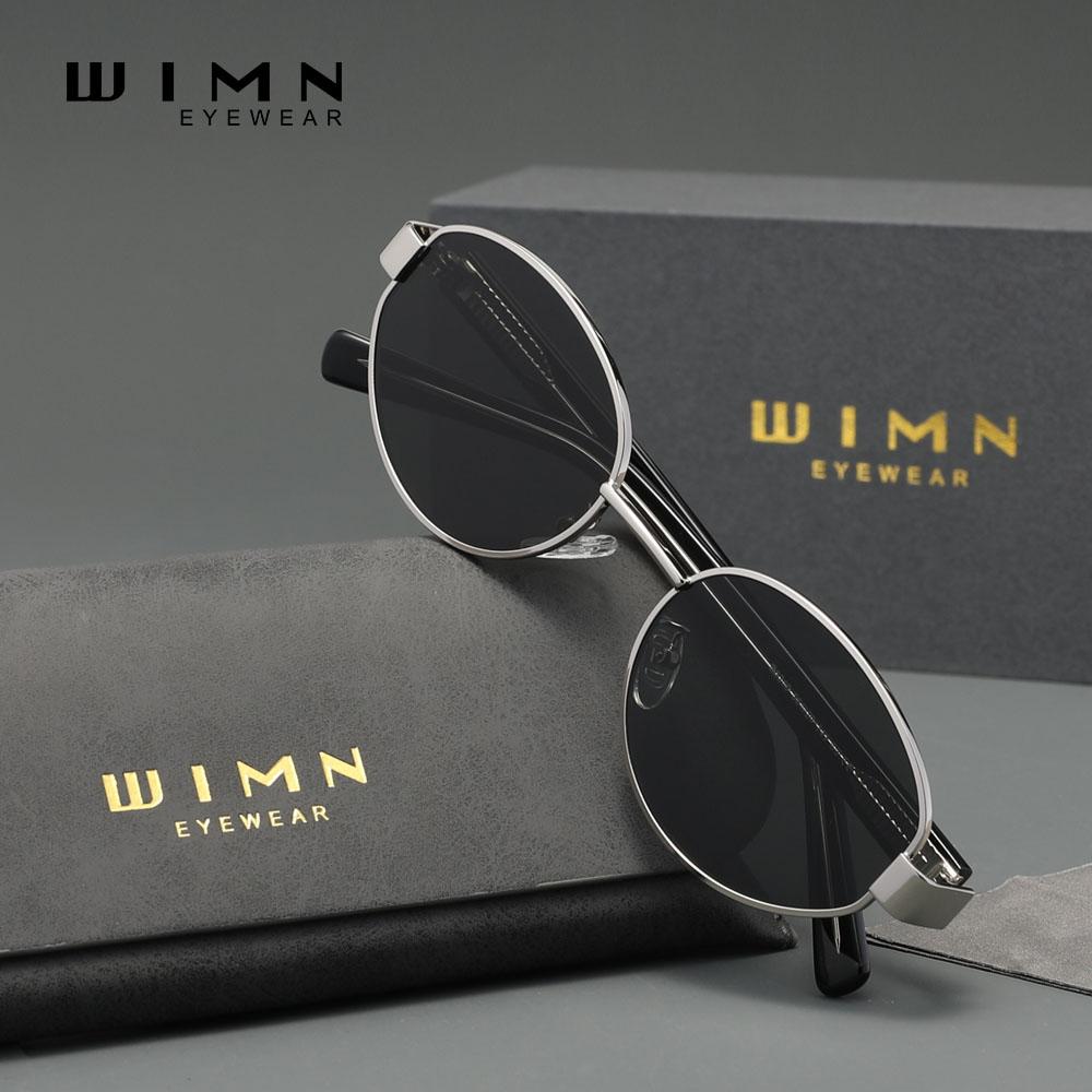 Оригинальные овальные солнцезащитные очки WIMN для мужчин и женщин, поляризованные, UV400, ретро-оправа из сплава, антибликовые очки, аксессуары для вождения