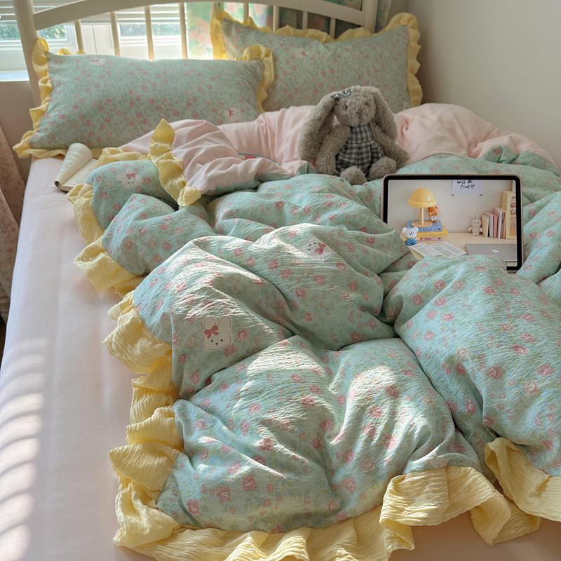Class A Pure Cotton Bedding, Cotton Quilt Cover, Bed Sheet Quilt Cover, Student Dormitory Bed 3