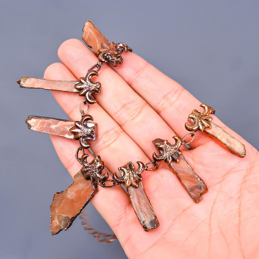 Изысканная цепочка из солнечного камня, подарок лучшему другу, крючок, новое колье, ювелирное изделие, медь V-17