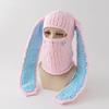 2020Fashion Womens Knit Full Face Ski Mask Crochet Balaclava Winter Warm Kawaii Cute Bunny Ears Knitted Balaclava Face Cover Mask