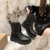Fashion 2025New Autumn and Winter Fashionable Front Zipper Design Women's Short Boots Solid Color Round Toe Large Size Fashion Boots