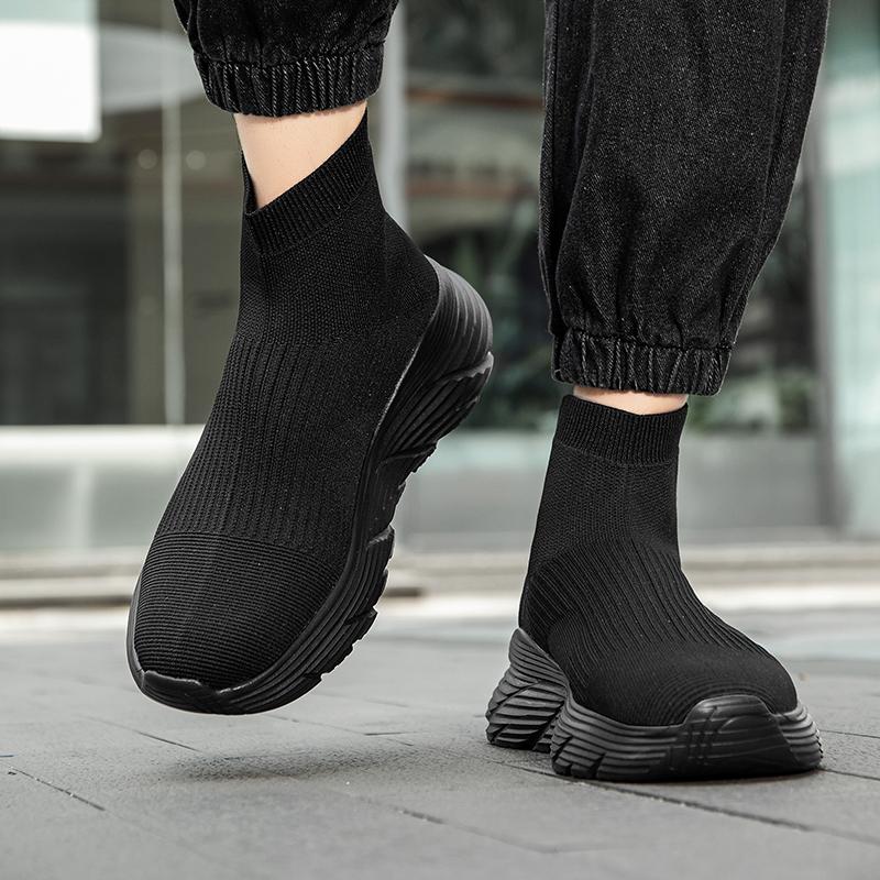 Women’s Moccasins Loafers High-top Casual Slip On Walking Shoes Summer Men’s Slip-ons Lightweight Socks Shoes for Mother Large Size 36-45
