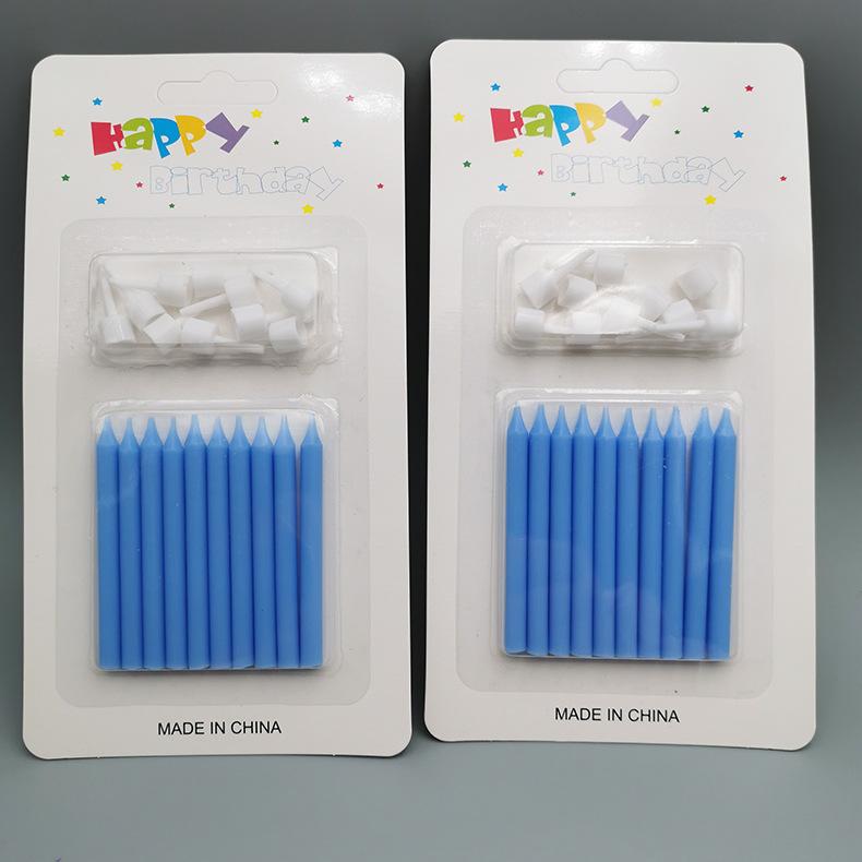 Красочные Тонкие Палочки для Выпечки, Декоративные Свечи для Торта на День Рождения, Креативные Глянцевые Свечи Пастельных Цветов с Подставкой