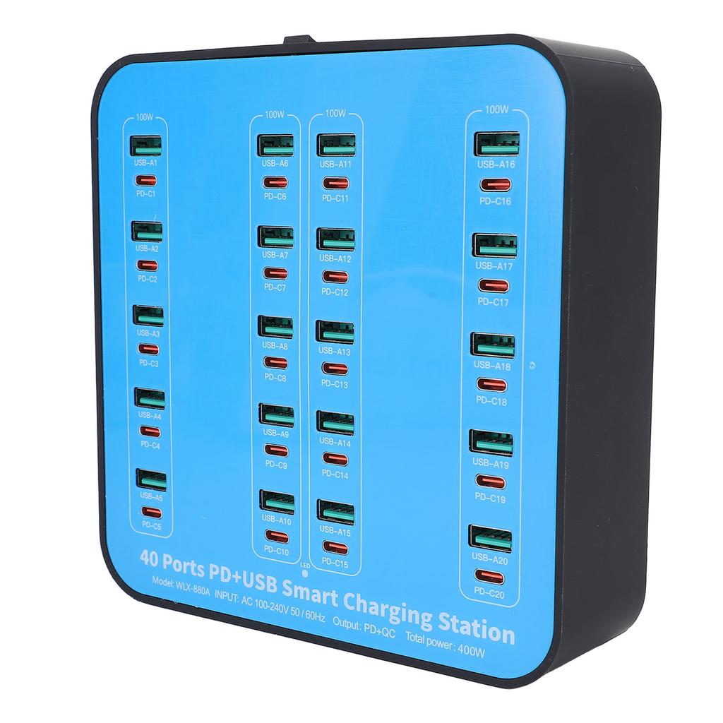 USB Зарядная станция 40 портов 400 Вт Многопортовая USB Зарядная станция Зарядное устройство USB PD для
