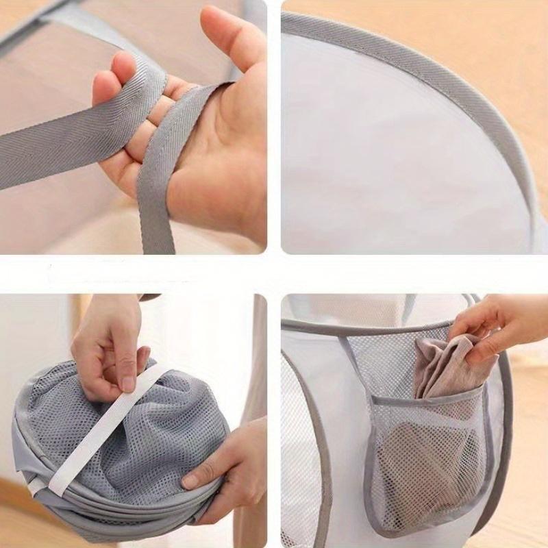 1pc, Multifunctional Large Mesh Laundry Basket-Foldable, Versatile Storage Bag for Various Room Types, Suitable for Four Seasons