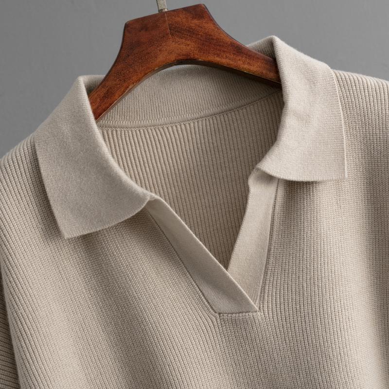 Новые модные юбки комплект юбка А-силуэта свитер свободные комплекты из двух частей трикотажный воротник поло осень зима женский ленивый свитер костюм