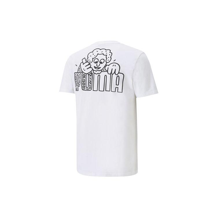 Puma X Mr Doodle Short Sleeve T-Shirt Men Tops White 598641-02