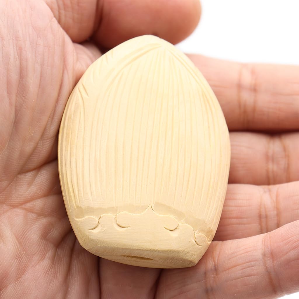 Special Buddhist Statue Kishimojin Incense Holder Buddha Guardian Deity for Safe Childbirth and Safe Childbirth Width Boxwood Wood Carving 17575