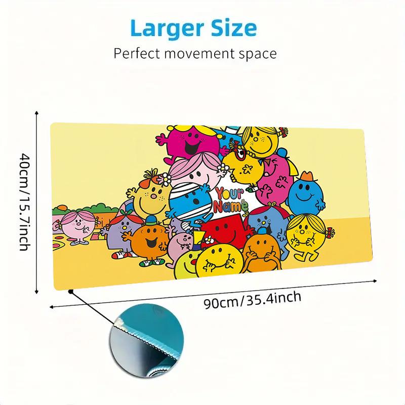 Mr2 Custom Name Large Size Mouse Pad Large Gaming Table Cushion Non-slip Laptop Tablet Big Mousepad XXL Mat Mini PC Playmat With Lock edge