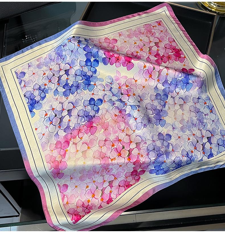 ТОП 53см Квадратный Шелковый Шарф Для Женщин 100% Тонкий Шелк Женский Корейский Оригинальное Украшение Летняя Защита Шеи Женские Повязки