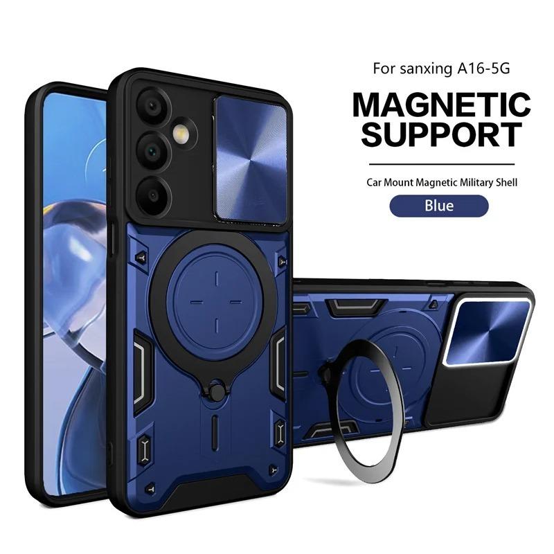 For Samsung A16 A26 A36 A56 5G Case Slide Lens Protect Armor Shockproof Phone Case Coque For Galaxy A16 5G Ring Holder Cover