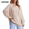 Autumn and Winter Women's Plus Size Hoodie Waffle Knit Side Split Pullover Sweatshirt with Pocket Long Sleeve Pullover