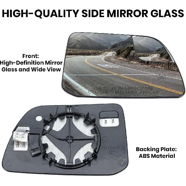 Right Passenger Side Mirror Glass Replacement Compatible with Ford Edge 2011-2014, for Lincoln MKX 2011-2015 Right Exterior Side Rearview Mirrors