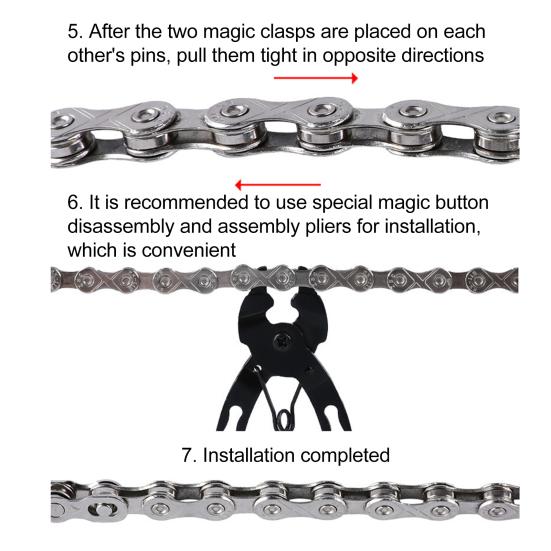 Chain Link Connector Metal Tensile Break-Proof Bike Chain Buckle Easy Disassembly Bike Chain Buckle for 8/9/10/11/12-Speed Chains