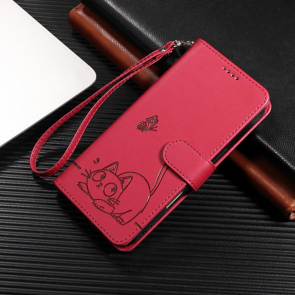Magnetic Wallet Flip Leather Case for Google Pixel 7 7A 5G 8 8A 9 9A Pro XL Phone Cover | Cute Cat Embossed Design & Card Slots