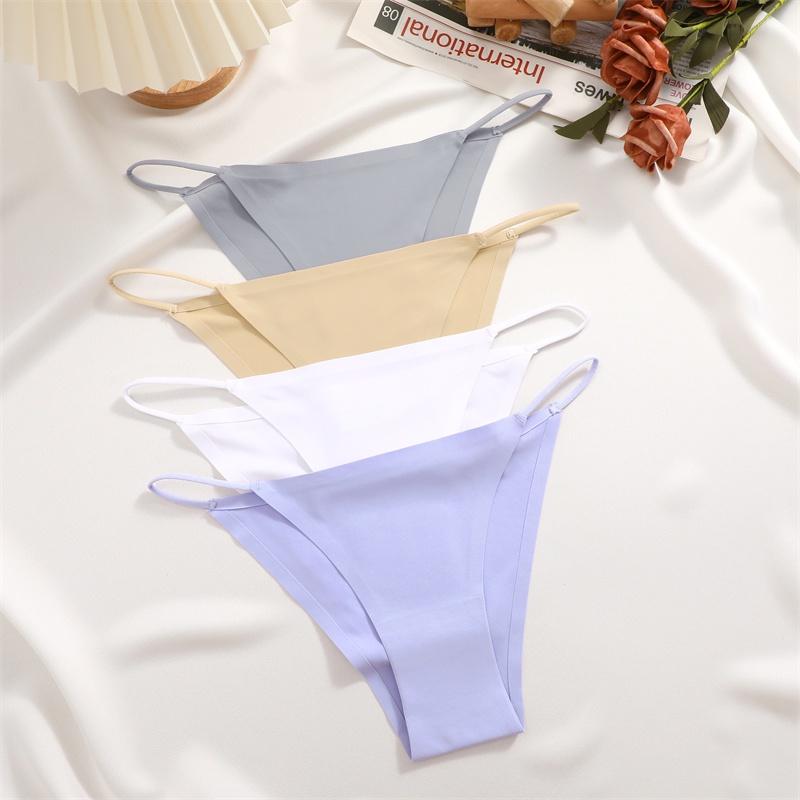 FINETOO Бесшовные трусики, однотонное нижнее белье для женщин, сексуальный дизайн с талией, удобное нижнее белье, трусы