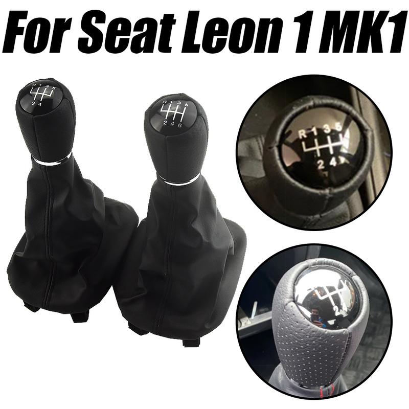 Fit For Seat Leon 1 MK1 Car Gear Shift Knob Head 5/6 Speed gear shift lever stick with Gaitor Boot Cover