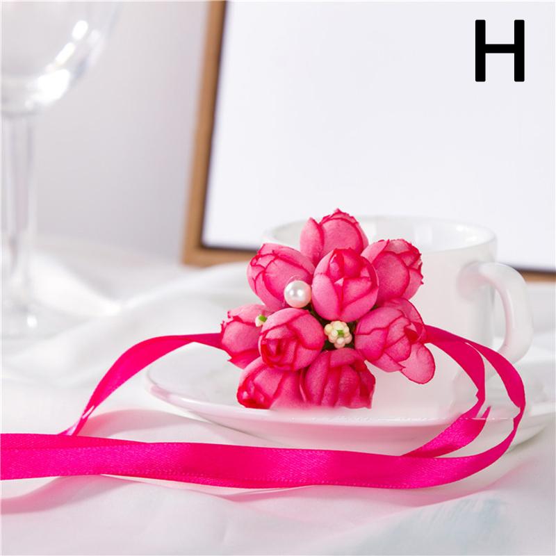 Корейский искусственный цветок на запястье, рука невесты, подружки невесты, цветок, сестра, группа, танец, цветочные браслеты на руку, свадебные принадлежности