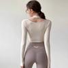 Long Sleeve Women Yoga Shirts Pullover Neck Girls Sports Top Workout T-Shirt  Yoga Clothing