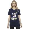Disney Womens/Ladies Lilo And Stitch Ohana Graffiti Cotton Boyfriend T-Shirt