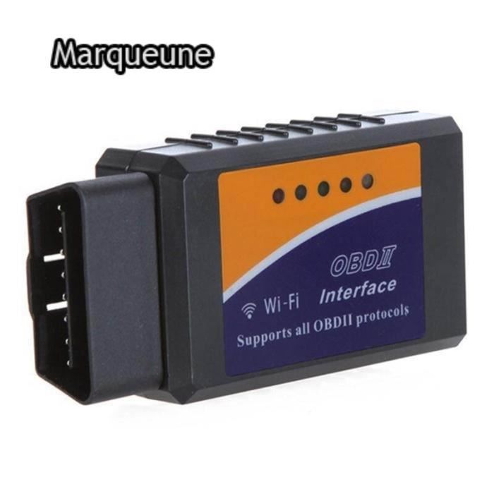 OBD WiFi OBD2 Mini Adaptateur Sans-Fil Scanner Code de Défaut pour Véhicule Outils - Подключение через WiFi sur Téléphone Marqueune(нуар