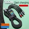 Прозрачный 100 Вт 3-в-1 Type-C Кабель для быстрой зарядки - 6A Flash Charge, Функция "Один к трем"