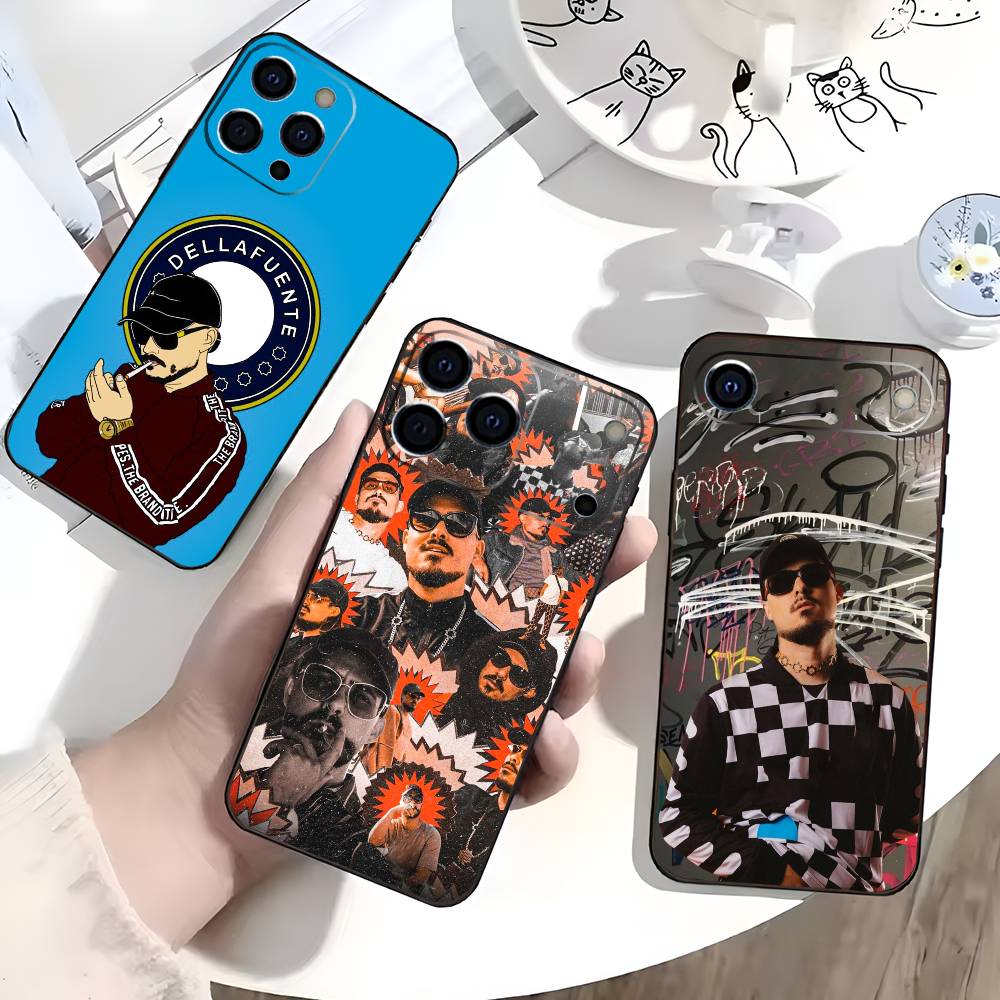 Чехол для телефона D-Dellafuente FC для iPhone 17,16,15,14,13,12,11 Plus,Pro Max,XS,Мягкий силиконовый черный чехол