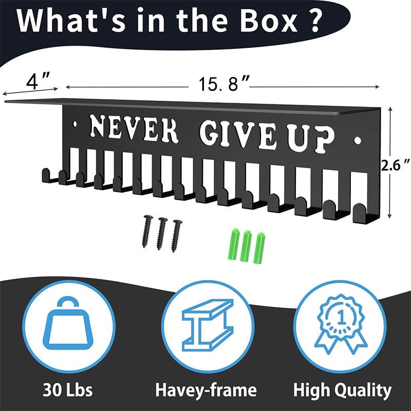 Никогда не сдавайся награды полка держатель медали металлический железный настенный держатель медали игры гонка рамка для медали домашний декор