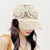 Peaked Cap Women's Summer Thin Hollow Crochet Hat Women's Summer Versatile Knitted Hat Fashion