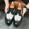 Fashion Italian Black Formal Shoes Summer Hollow Men Loafers Wedding Dress Shoes Patent Leather Oxford Shoes Leather Man Moccasins