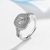 925 Sterling Silver African Jewelry Ring Women Square White Diamond Bizuteria Silver 925 Jewelry Moissanite Wedding Band Rings