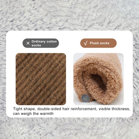 1 пара зимних носков-тапочек из утолщенного кораллового флиса с высокой трубкой, двойное утепление, защита коленных суставов, противоскользящие длинные носки, праздничный подарок, теплые носки для ног