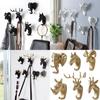 Elegant White Deer Head Wall Hook No Drill Required Strong Adhesive