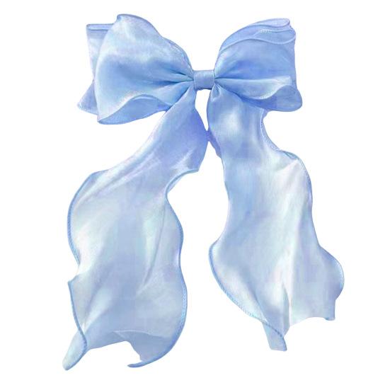 Women Hair Clip Mesh Yarn Ribbon Bowknot Decor Cartoon Hair Pin with Long Tail Sweet Hair Accessories