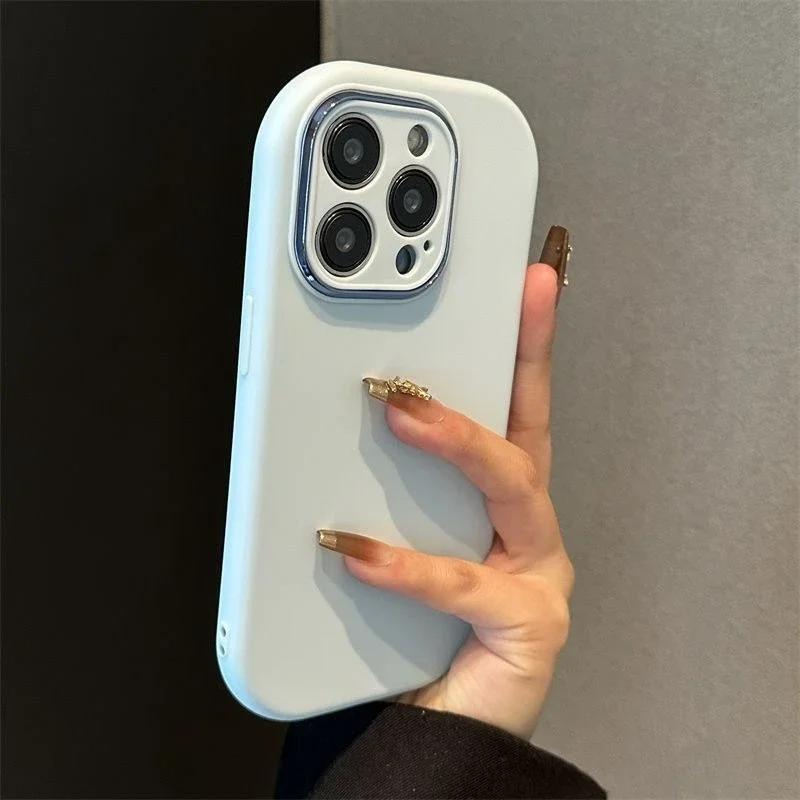 Роскошный Милый Мягкий Силиконовый Чехол Конфетного Цвета Для iPhone 17 11 12 13 14 15 16 Pro Max Plus Ударопрочный Бампер Задние Чехлы Обложка