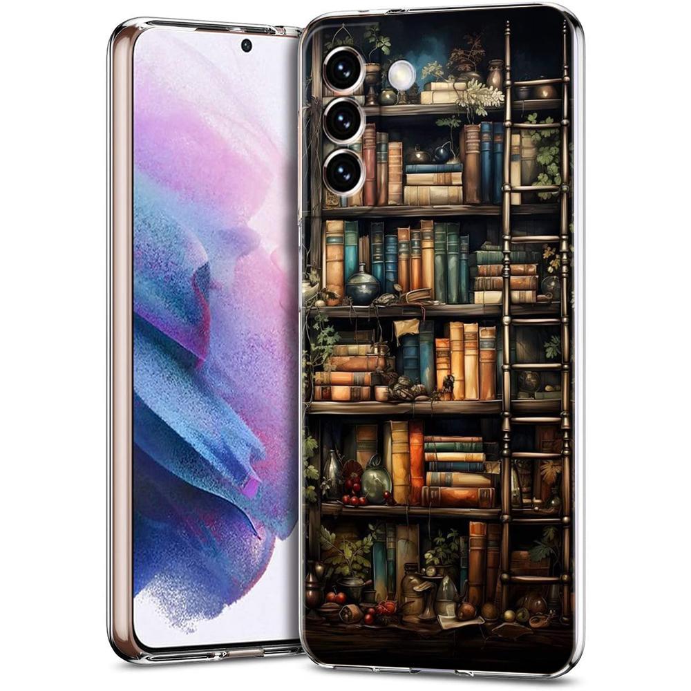 Read Books illustration Transparent Cover for Samsung Galaxy S24 S23 S22 S20 S21 FE Ultra S24 S23 S10 S10E S9 Plus 5G Phone Case