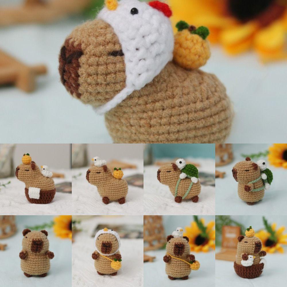 With Crochet Hooks Crochet Stuffed Animal Kit Beginner Yarn Set Kit New Capybara DIY Crochet Kit