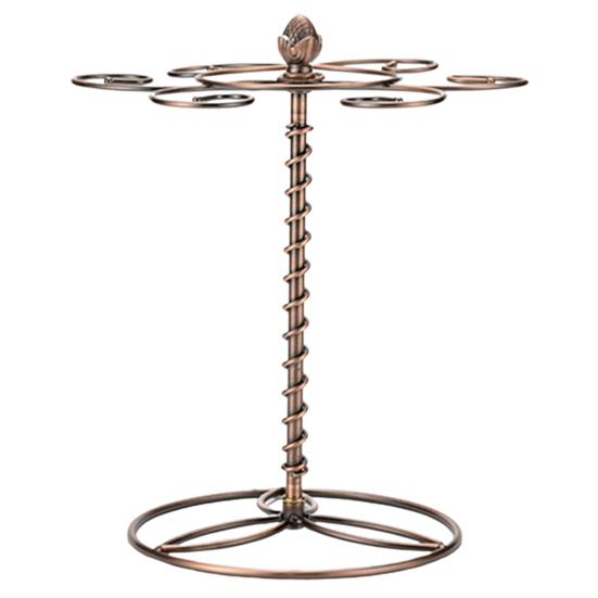 Wine Glass Rack with 6 Hooks Non-slip Stable Base Easy Cleaning Spiral Style Storage Iron Elegant Freestanding Stemware Holder Bar Supplies