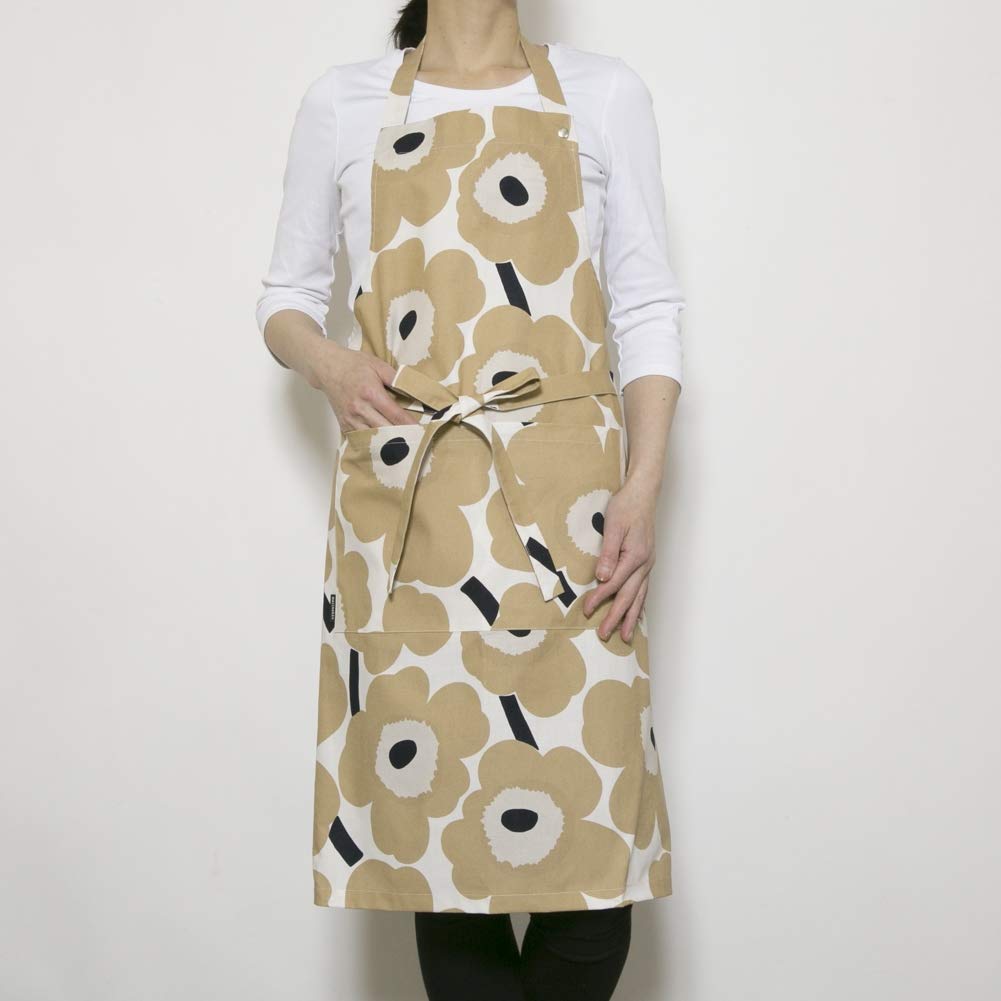 Фартук Marimekko Pieni Unikko (Кремовый x Бежевый x Темно-синий) 069907 185см (83,5 см) [Параллельный импорт]