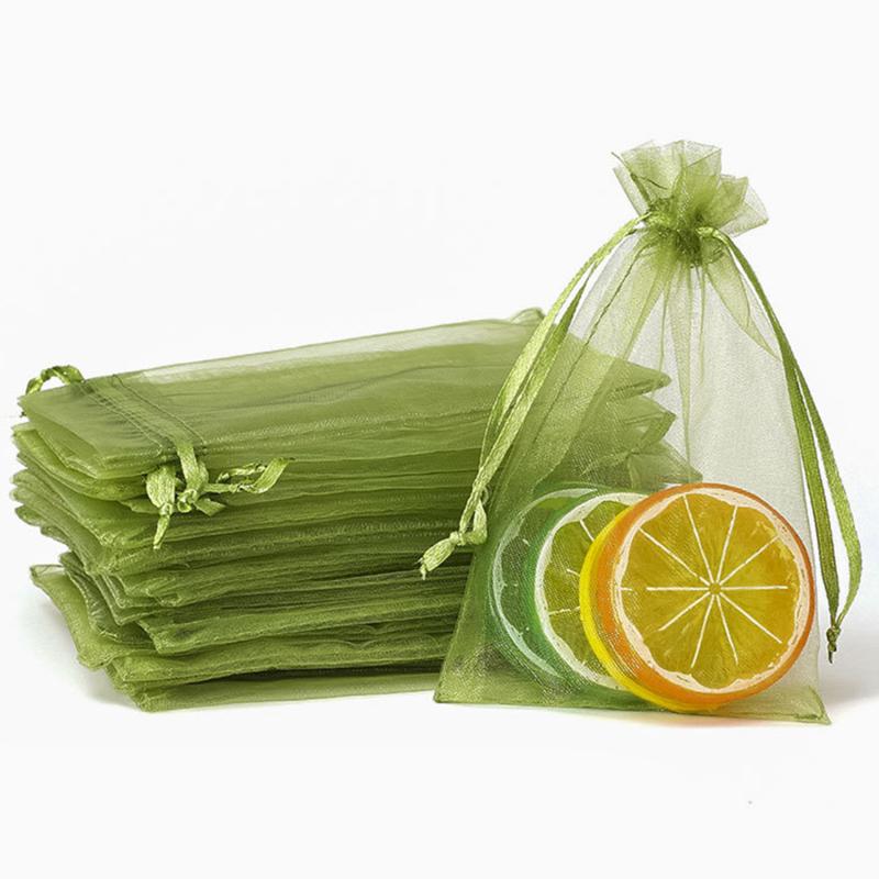 50pcs Garden Fruit Mesh Drawstring Bags Plant Fruit Protective Cover Vegetable Tomato Netting Bags