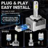 2 шт. 60000 лм D1S D3S светодиодные лампы для фар D2S D4S D8S D1R D2R D3R D4R D8R Turbo LED 30SMD CSP лампы для автомобильной фары Canbus 100 Вт 6500К фара