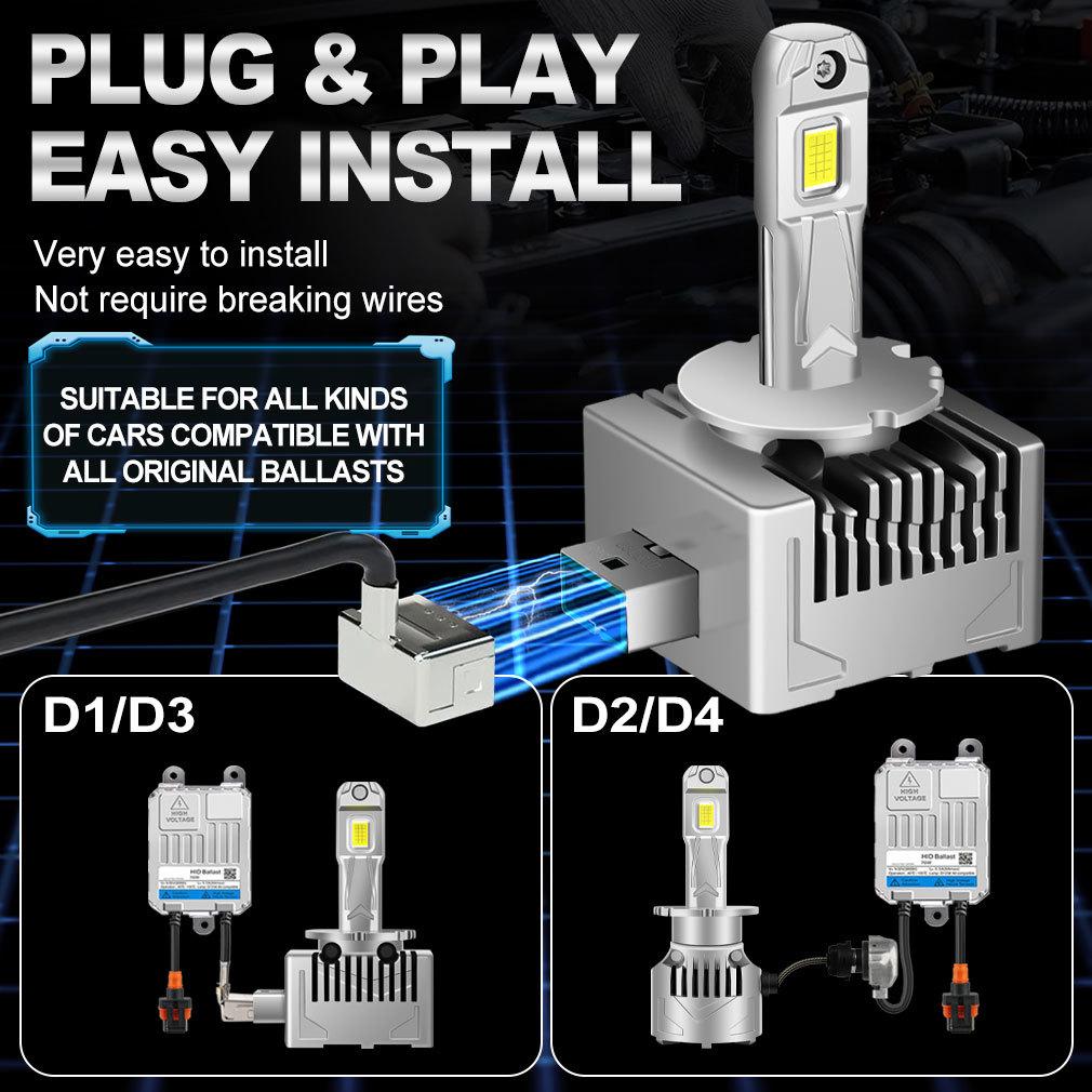 2 шт. 60000 лм D1S D3S светодиодные лампы для фар D2S D4S D8S D1R D2R D3R D4R D8R Turbo LED 30SMD CSP лампы для автомобильной фары Canbus 100 Вт 6500К фара