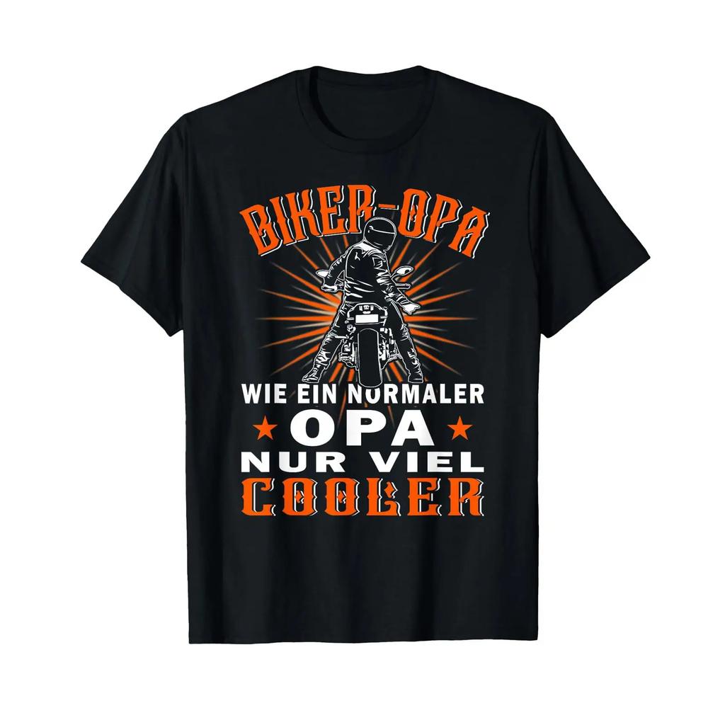 Biker Grandpa wie ein Normaler amp Motorcycle Rider Pensioner Saying T Shirt black s vintage Washed fashion Stretched homme