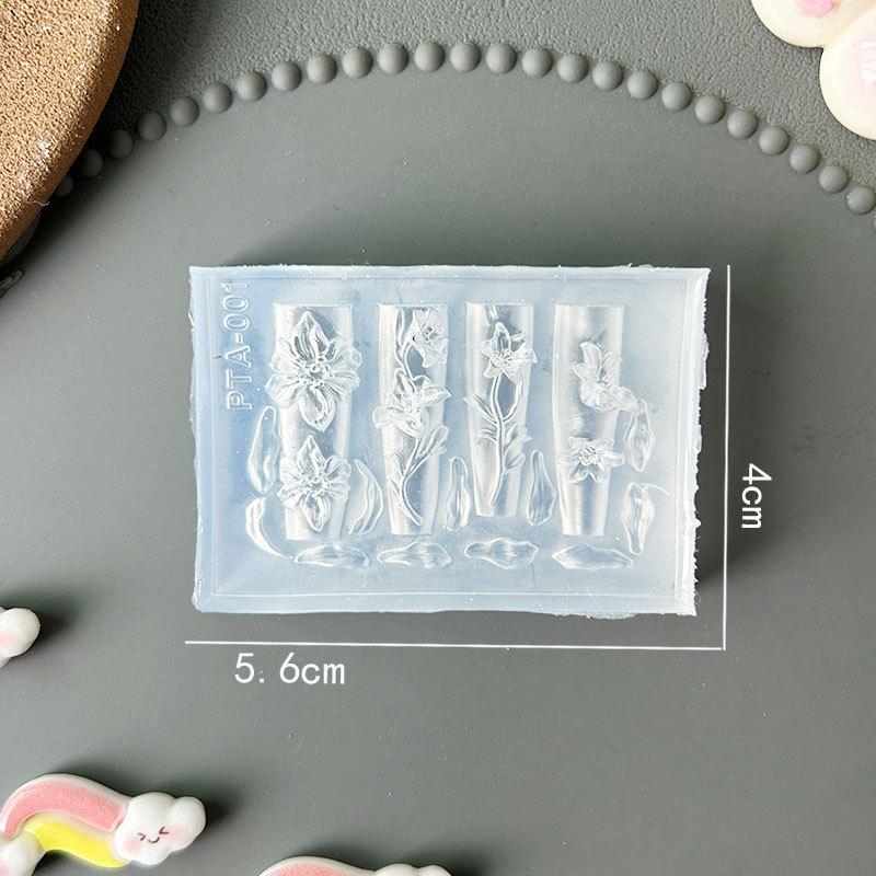 3D Фруктовый силиконовый молд для ногтей Сладкие лепестки цветов Ногти феи Шаблоны DIY Декор для нейл-арта Шаблон для маникюра для нейл-шармов